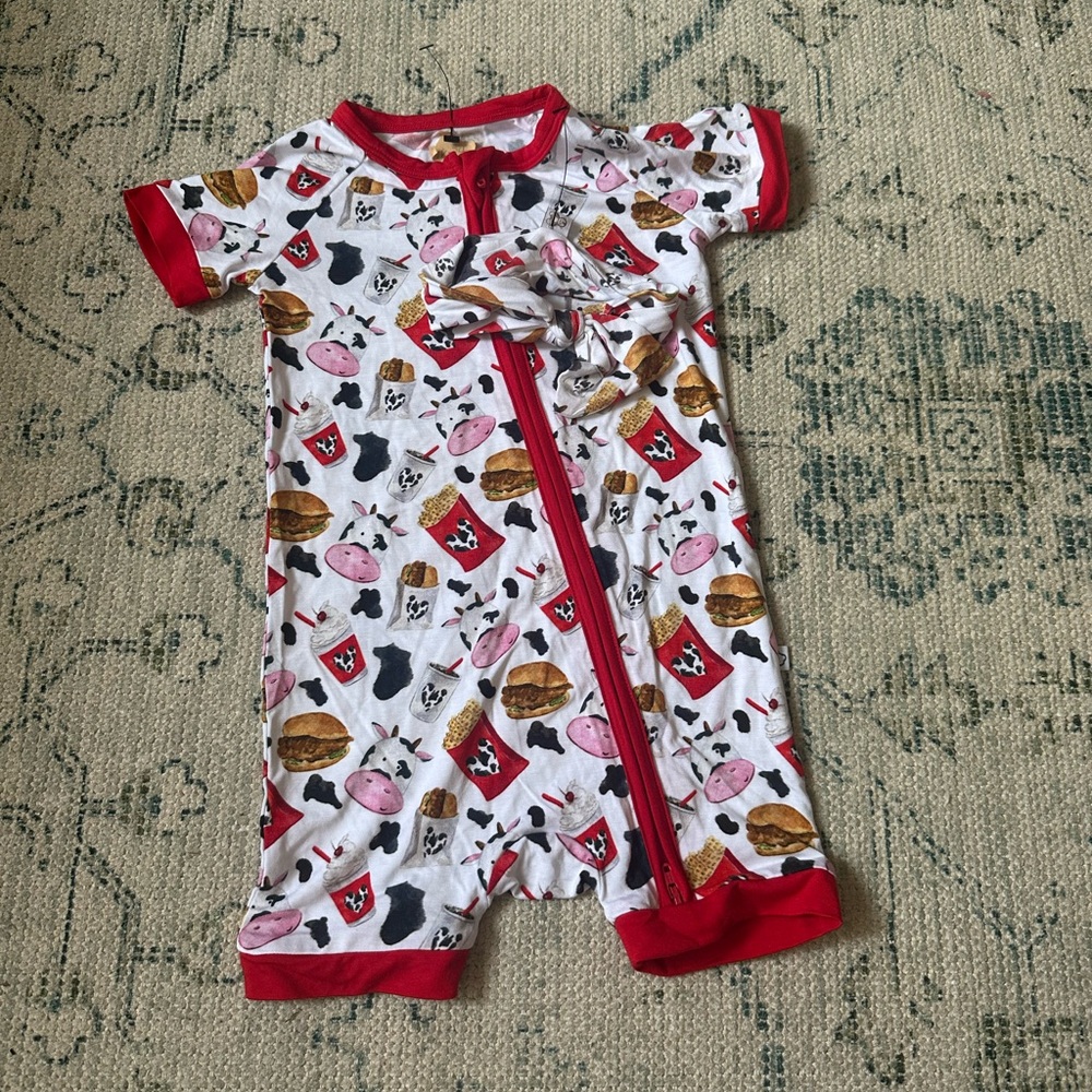 Monkeeroos Chick-fil-A shorty romper